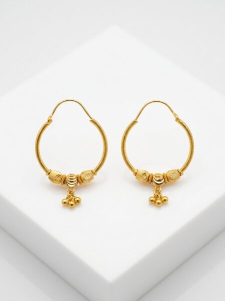 Gold Beaded Bali Earrings