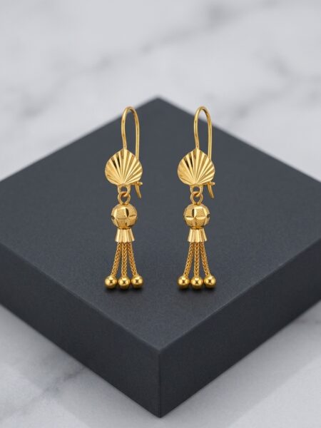Gold Bead Tassel Earrings